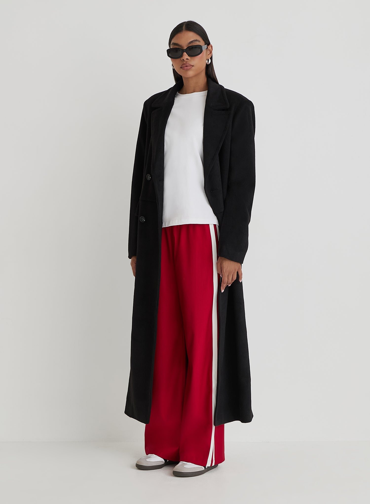 Red Side Stripe Wide Leg Trouser